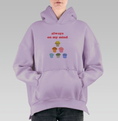 muffins / Маффины, Hoodie Oversize Fiolet, утепленная