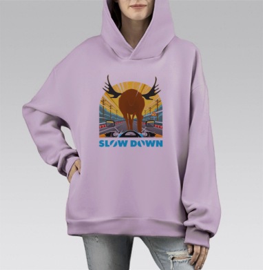 Не гони!, Hoodie Mono Fiolet, оверсайз, утепленная