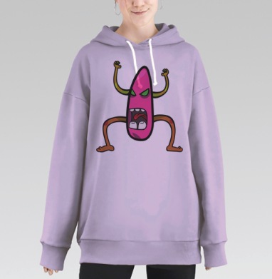 Негодующее розовое нечто, Hoodie Long Oversize Fiolet