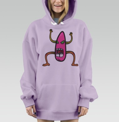 Негодующее розовое нечто, Hoodie Mjhigh Dig Mel, Fiolet, утепленная