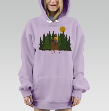 Нестандартные покатушки на олене, Hoodie Mjhigh Dig Mel, Fiolet, утепленная