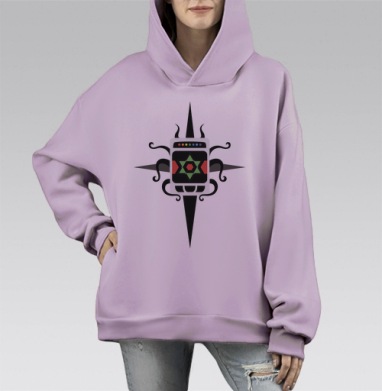 новый телефон, Hoodie Mono Fiolet, оверсайз, утепленная