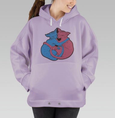 Объятия сфинксов: Любовь и гармония инь-ян, Hoodie Oversize Fiolet