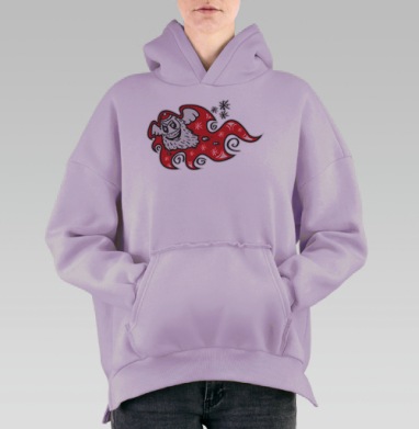 Oh-ho-ho / Хо-хо-хо, Hoodie Oversize Fiolet, утепленная