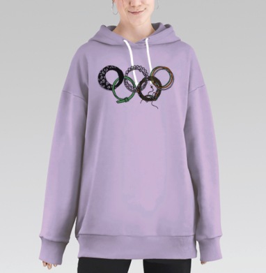 Олимпиада стиля с пятью уникальными аксессуарами, Hoodie Long Oversize Fiolet