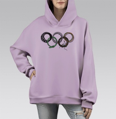 Олимпиада стиля с пятью уникальными аксессуарами, Hoodie Mono Fiolet, оверсайз, утепленная