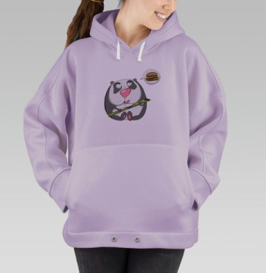 Панда хочет мяска, Hoodie Oversize Fiolet