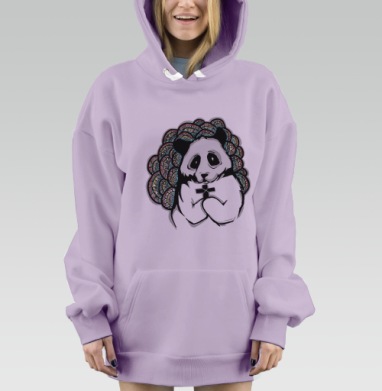 Панда христианка, Hoodie Mjhigh Dig Mel, Fiolet, утепленная