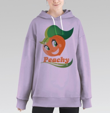 Персик, Hoodie Long Oversize Fiolet