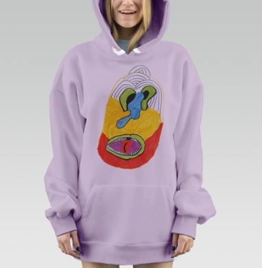 Первобытный эмоциональный крик яркая энергия, Hoodie Mjhigh Dig Mel, Fiolet, утепленная