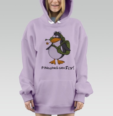 Пингвины летают?!, Hoodie Mjhigh Dig Mel, Fiolet, утепленная