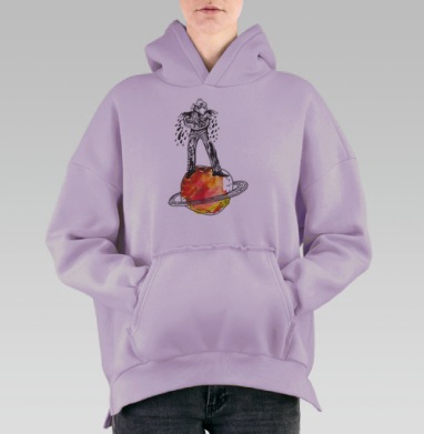 планета №1, Hoodie Oversize Fiolet, утепленная