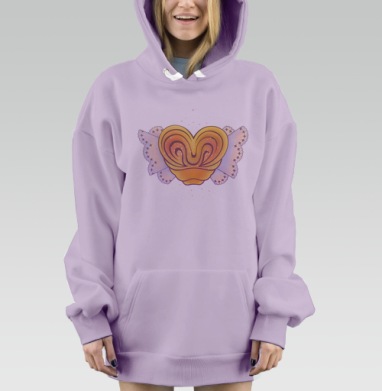 Плюшка, Hoodie Mjhigh Dig Mel, Fiolet, утепленная