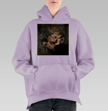 Поцелуи, Hoodie Oversize Fiolet, утепленная