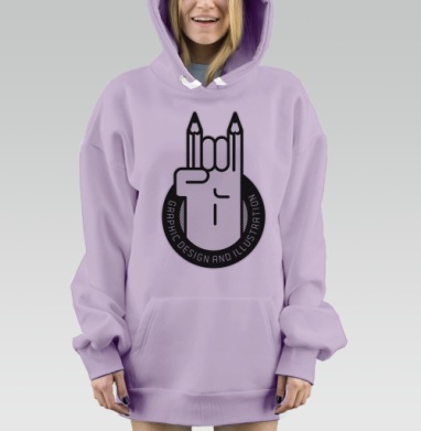Подходит многим, Hoodie Mjhigh Dig Mel, Fiolet, утепленная