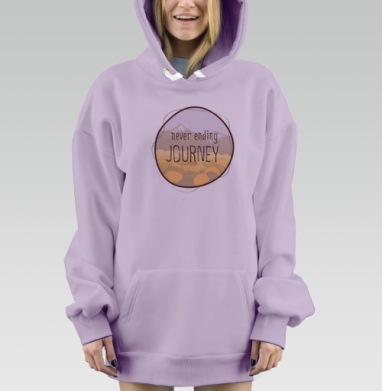 Постер «Never Ending Journey» в акварельном стиле, Hoodie Mjhigh Dig Mel, Fiolet, утепленная