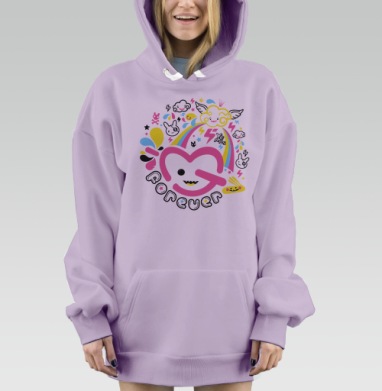 Празднование пяти лет вечной дружбы и преданности навсегда, Hoodie Mjhigh Dig Mel, Fiolet, утепленная