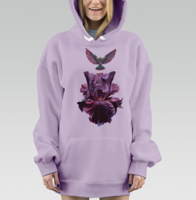 print_Pole copy, Hoodie Mjhigh Dig Mel, Fiolet, утепленная