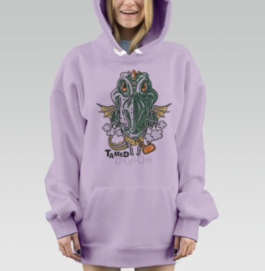 Прирученный дракон с цепью и яростью на лице, Hoodie Mjhigh Dig Mel, Fiolet, утепленная
