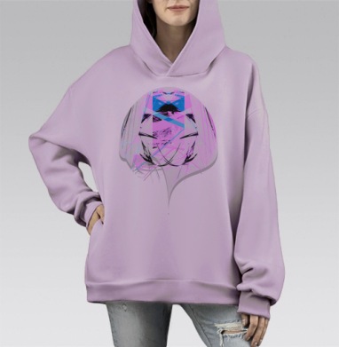 rabbbb / Кролик, Hoodie Mono Fiolet, оверсайз, утепленная