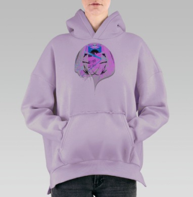 rabbbb / Кролик, Hoodie Oversize Fiolet, утепленная