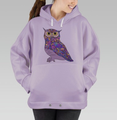 Разноцветная сова, Hoodie Oversize Fiolet