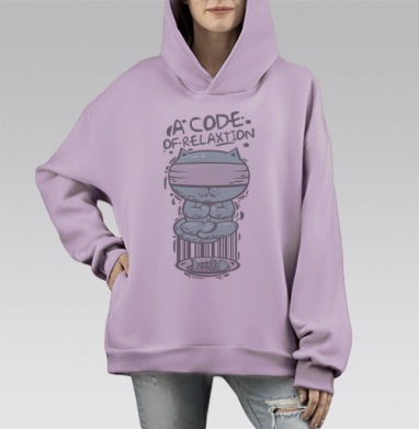 Relax / Релакс, Hoodie Mono Fiolet, оверсайз, утепленная
