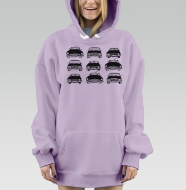 Ретро Авто, Hoodie Mjhigh Dig Mel, Fiolet, утепленная