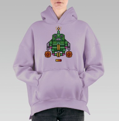 Робот-йог, Hoodie Oversize Fiolet, утепленная