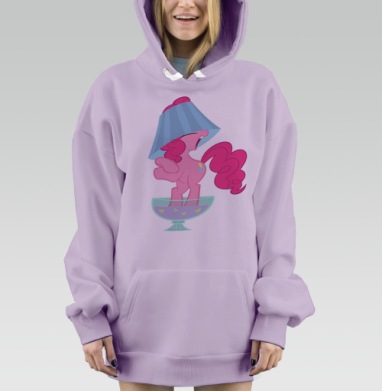 Розовый пони в лампе, Hoodie Mjhigh Dig Mel, Fiolet, утепленная