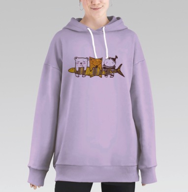 Рыбачки, Hoodie Long Oversize Fiolet