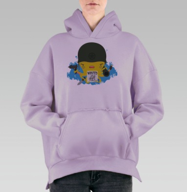 РЫБАКА НЕ ВИДЕЛИ?, Hoodie Oversize Fiolet, утепленная