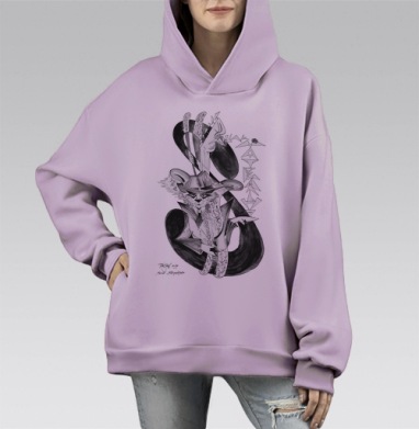 Самоделка, Hoodie Mono Fiolet, оверсайз, утепленная