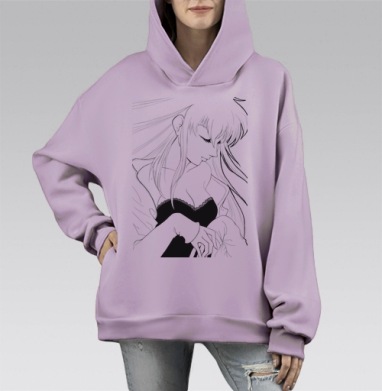 Самоделка, Hoodie Mono Fiolet, оверсайз, утепленная