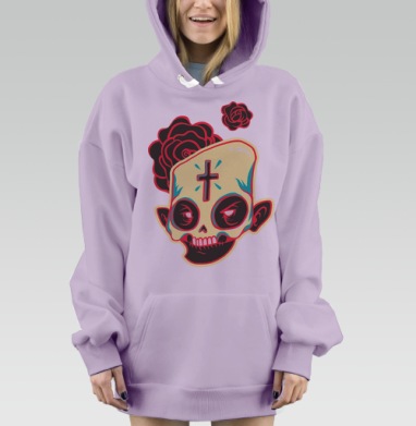Сахарный череп, Hoodie Mjhigh Dig Mel, Fiolet, утепленная