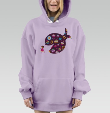 Сахарный кит., Hoodie Mjhigh Dig Mel, Fiolet, утепленная
