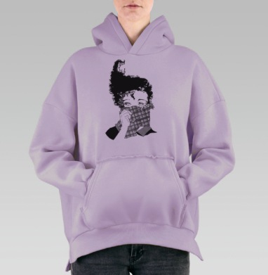 Scotch / Шотландия, Hoodie Oversize Fiolet, утепленная