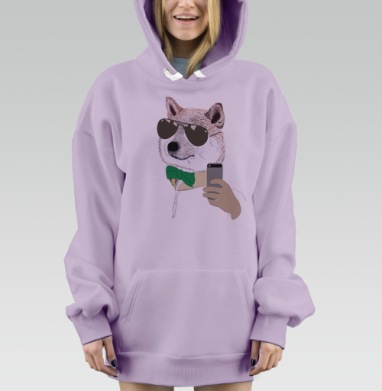 Селфи в очках, Hoodie Mjhigh Dig Mel, Fiolet, утепленная