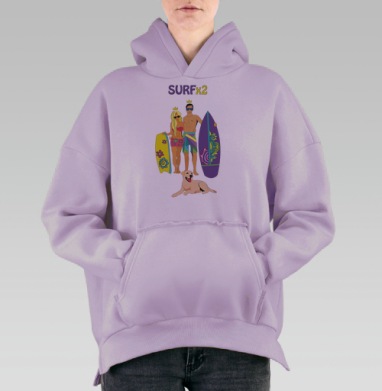 сёрф на 2, Hoodie Oversize Fiolet, утепленная