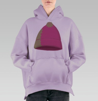 Шапка (Живая Азбука), Hoodie Oversize Fiolet, утепленная