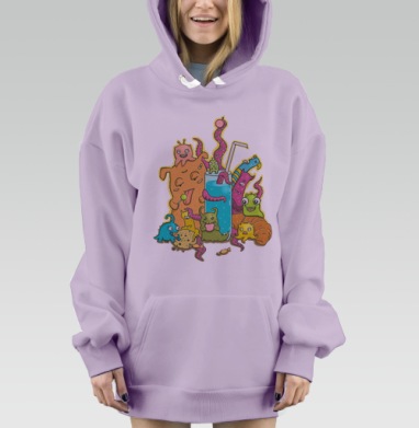 Сладкоежки, Hoodie Mjhigh Dig Mel, Fiolet, утепленная