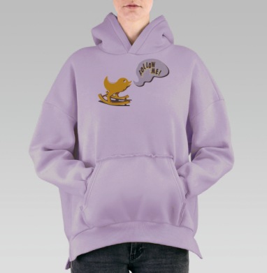 Следуй за мной, Hoodie Oversize Fiolet, утепленная