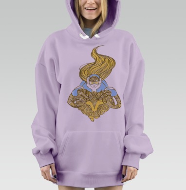 Снегурка, Hoodie Mjhigh Dig Mel, Fiolet, утепленная