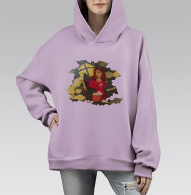 Соль, Hoodie Mono Fiolet, оверсайз, утепленная