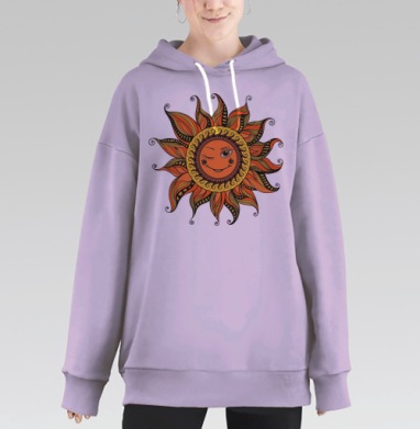 Солнце, Hoodie Long Oversize Fiolet