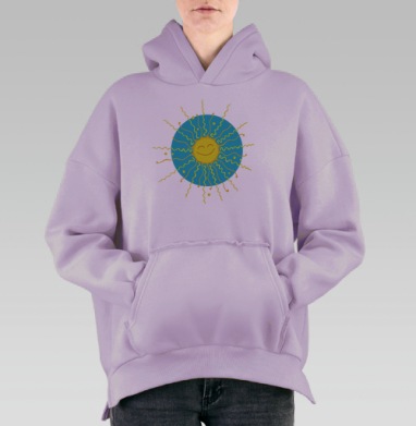 солнце радо тебе, Hoodie Oversize Fiolet, утепленная