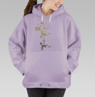 Стильный кролик на коньках в офисе ICE ICE BABY, Hoodie Oversize Fiolet