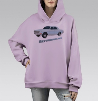 Стилизованный постер «Легендарное авто» ГАЗ-24, Hoodie Mono Fiolet, оверсайз, утепленная