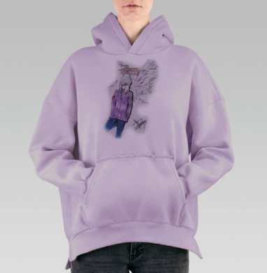 Street Angel / Уличный ангел, Hoodie Oversize Fiolet, утепленная