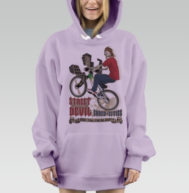 Street Devil / Уличный Дьявол, Hoodie Mjhigh Dig Mel, Fiolet, утепленная